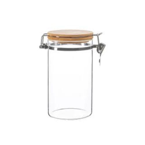 برطمان بغطاء خشبي كبس مقاس 10* 15 سم (980 مل )