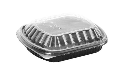 ماعون ميكرويف سادة مع غطاء شد 10 حبه