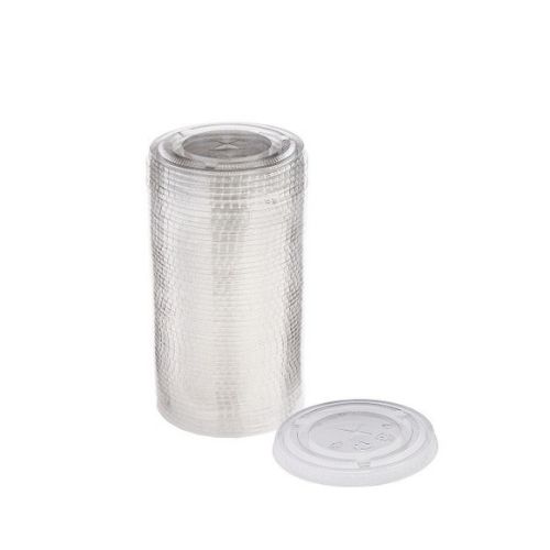 غطاء اكواب شفاف مسطح 50 حبه